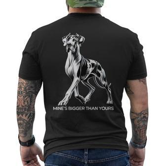 Mine's Bigger Than Yours Large Gentle Dog Lover Great Dane Men's T-shirt Back Print - Seseable