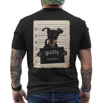 Miniature Doberman Pinscher Dog Shot Bad Dog Men's T-shirt Back Print | Mazezy