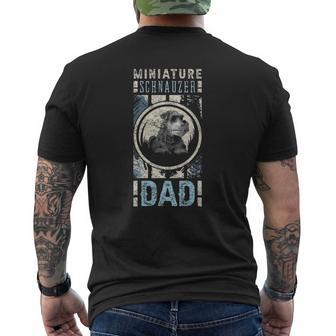 Miniature Schnauzer Dad Daddy Father Papa Puppies Dog Breed Mens Back Print T-shirt | Mazezy
