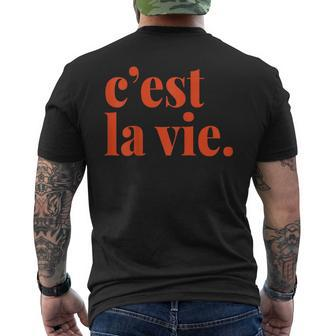Minimalist French C'est La Vie T-Shirt mit Rückendruck - Seseable