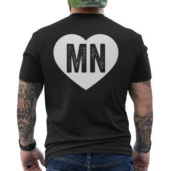 Minnesota Heart Hometown State Pride Midwest Love Men's T-shirt Back Print - Monsterry DE