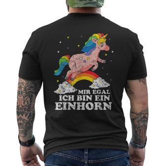 Mir Egal Ich Bin Ein Unicorn Fun T-Shirt mit Rückendruck - Seseable