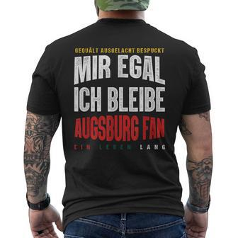Mir Egal Ich Bleibe Augsburg Fan Football Fan Club T-Shirt mit Rückendruck - Seseable