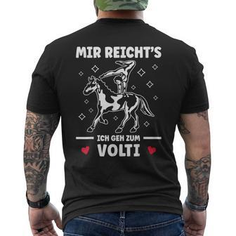 Mir Reicht's Ich Geh Zum Voltigieren Black T-Shirt mit Rückendruck - Seseable