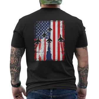 Missing Man Military Formation Patriotic Flag Mens Back Print T-shirt | Mazezy