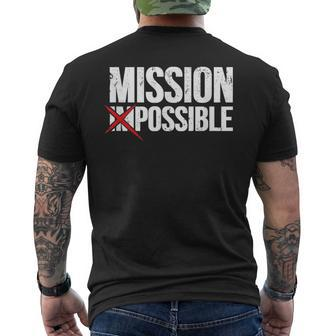Mission Possible Saying Quote Inspirational Religious Men's T-shirt Back Print - Monsterry UK