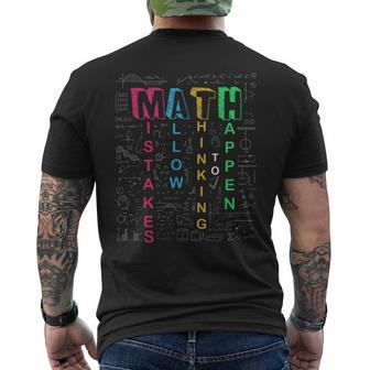 Mistakes Allow Thinking To Happen School Math Teacher Men's T-shirt Back Print - Monsterry