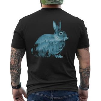 Misty Forest Bunny Men's T-shirt Back Print | Mazezy