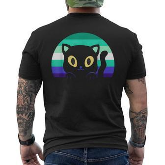 Mlm Cat Sunset Mlm Pride Gay Male Flag Lgbt Mlm Men's T-shirt Back Print - Monsterry