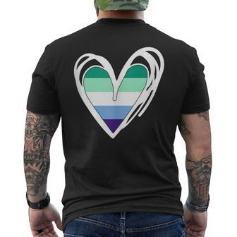 Mlm Flag With Cute Heart Man Loving Man Gay Subtle Mlm Pride Men's T-shirt Back Print - Monsterry DE