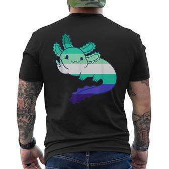 Mlm Flag Mlm Pride Axolotl Gay Male Flag Lgbt Mlm Men's T-shirt Back Print - Monsterry DE