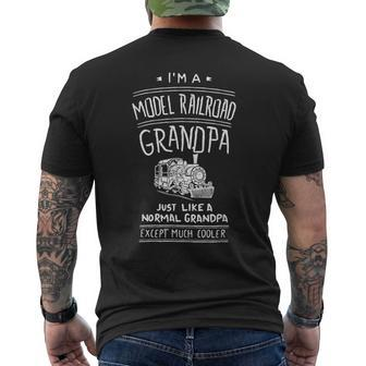 Model Railroad Grandpa Train Father's Day Men's T-shirt Back Print - Monsterry DE