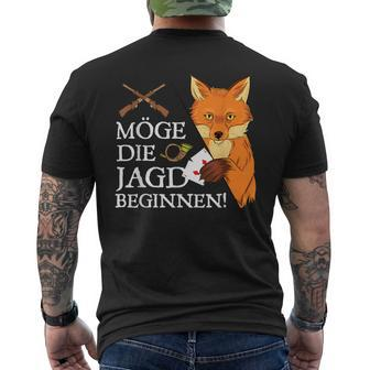 Möge Die Jagd Beginnen Fox Doko Card Game Double Head T-Shirt mit Rückendruck - Seseable