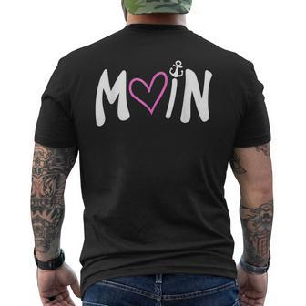 Moin Mit Anker Herz German Language T-Shirt mit Rückendruck - Seseable