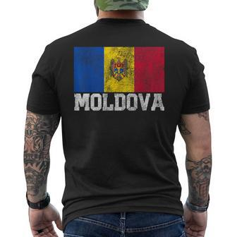 Moldova Flag National Pride Roots Country Family Matching Men's T-shirt Back Print - Thegiftio UK