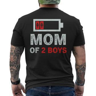 Mom Of 2 Boys From Son Birthday Women Men's T-shirt Back Print | Mazezy AU