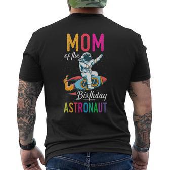 Mom Of The Birthday Astronaut Space Bday Party Celebration Men's T-shirt Back Print - Monsterry UK