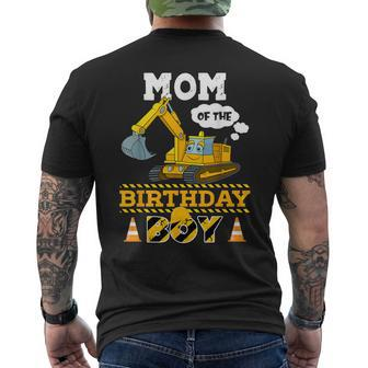 Mom Of The Birthday Boy Construction 1St Birthday Party Men's T-shirt Back Print | Mazezy