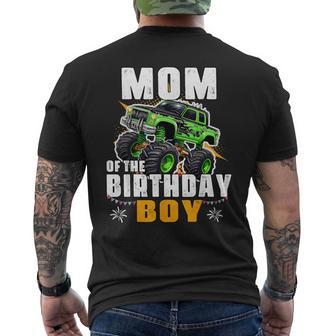 Mom Of The Birthday Boy Monster Truck Birthday Family Men's T-shirt Back Print | Mazezy