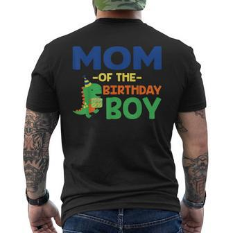 Mom Of The Birthday For Boy Saurus Rex Dinosaur Party Men's T-shirt Back Print - Seseable