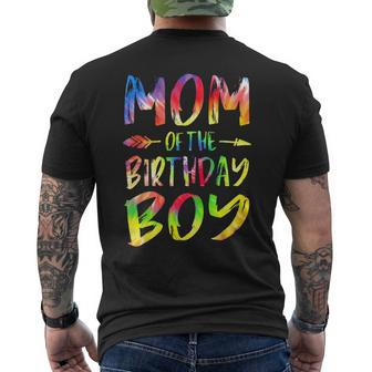 Mom Of The Birthday Boy Tie Dye Colorful Bday Boy Men's T-shirt Back Print - Monsterry AU