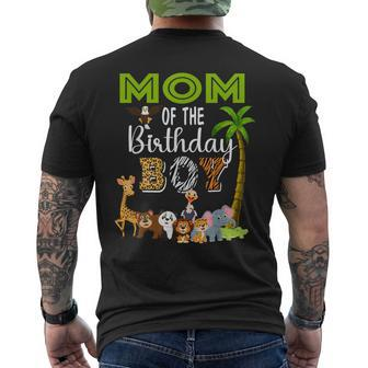 Mom Of The Birthday Boy Wild Zoo Theme Safari Party Men's T-shirt Back Print | Mazezy
