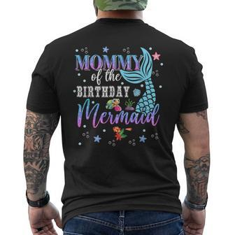 Mom Of The Birthday Mermaid Matching Family Party Men's T-shirt Back Print - Monsterry CA