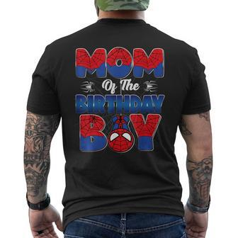 Mom And Dad Birthday Boy Spider Family Matching Men's T-shirt Back Print | Mazezy