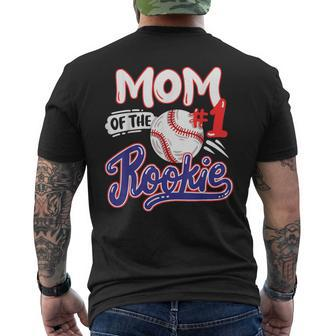Mom Of Rookie 1St Baseball Birthday Party Theme Matching Men's T-shirt Back Print - Monsterry
