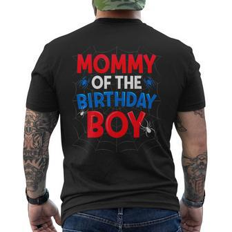 Mommy Of The Birthday Boy Costume Birthday Party Spider Web Men's T-shirt Back Print | Mazezy CA