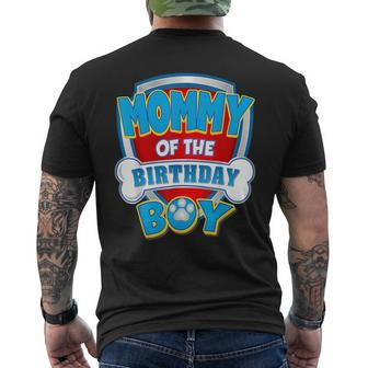 Mommy Of The Birthday Boy Dog Paw Family Matching Men's T-shirt Back Print - Monsterry UK