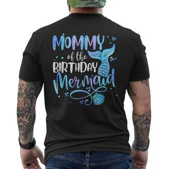 Mommy Of The Birthday Mermaid Family Matching Party Squad Men's T-shirt Back Print | Mazezy