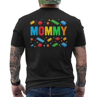 Mommy Master Builder Building Bricks Blocks Family Matching Men's T-shirt Back Print - Monsterry AU