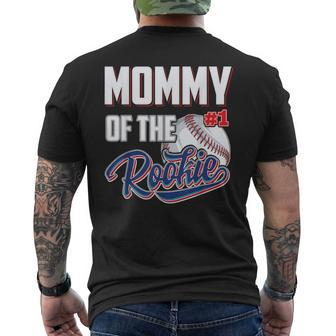 Mommy Of Rookie 1 Years Old Team 1St Birthday Baseball Men's T-shirt Back Print - Thegiftio UK