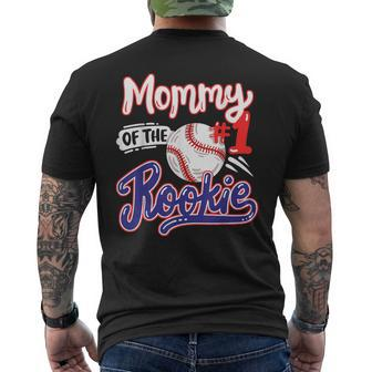 Mommy Of Rookie 1St Baseball Birthday Party Theme Matching Men's T-shirt Back Print - Seseable