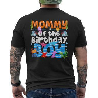 Mommy Under Sea Birthday Party Boys Ocean Sea Animals Themed Men's T-shirt Back Print - Thegiftio UK
