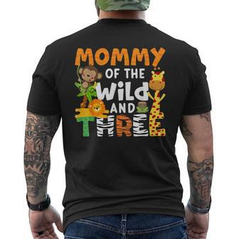 Mommy Of The Wild And Three Zoo Birthday Party Safari Theme Men's T-shirt Back Print - Thegiftio UK
