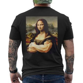 Mona Lisa Bodybuilding Mona Lisa Muscle Gym Workout Men's T-shirt Back Print - Thegiftio UK