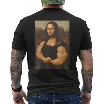 Mona Lisa Bodybuilding Muscle Gym Workout Outfits Men's T-shirt Back Print - Thegiftio UK