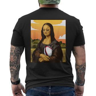 Mona Lisa Loves Rugby Rugby Fan Men's T-shirt Back Print - Thegiftio UK