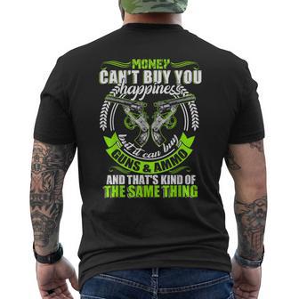 Money Can't Buy You Happiness But It Can Buy Gun T Men's T-shirt Back Print - Monsterry AU