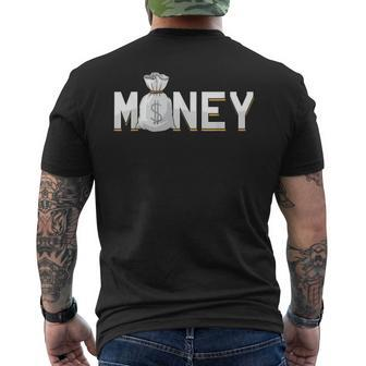 Money Dollar Sign Cash Millionaire Business Rich Bitcoin Men's T-shirt Back Print - Monsterry