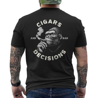 Monkey Cigars And Bad Decisions On Back Men's T-shirt Back Print - Monsterry