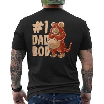 Monkey Dad Best Dad Bod Daddy Chimpanzee Ape Father's Day Men's T-shirt Back Print - Monsterry
