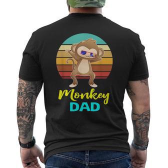 Monkey Dad Lovers Daddy Fathers Men's T-shirt Back Print - Monsterry