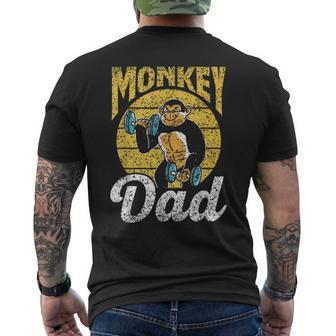Monkey Dad Monkeys Lover Animal Saying Father Daddy Papa Men's T-shirt Back Print - Monsterry CA