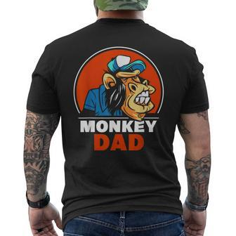 Monkey Dad Monkeys Lover Saying Animal Father Daddy Papa Men's T-shirt Back Print - Monsterry