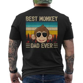 Monkey Vintage Best Monkey Dad Ever Father's Day Men's T-shirt Back Print - Monsterry AU