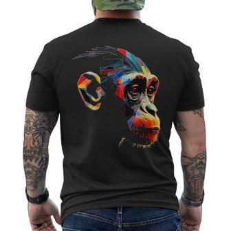 Monkey Zoo Colourful Monkey Face Polygon Animal Motif Monkey Men's T-shirt Back Print - Seseable