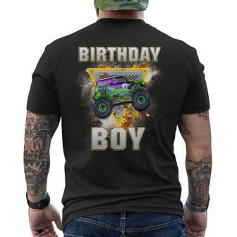 Monster Truck Birthday Boy Monster Truck Are My Jam Lovers Men's T-shirt Back Print | Mazezy